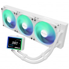 Water Cooler ASRock Challenger White 360 Digital, ARGB, 360mm, Com Display Digital, Intel-AMD, PWM, Branco, 90-ACLA36-WAAGA6