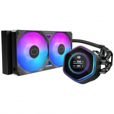 Water Cooler Cooler Master MasterLiquid 240 Atmos II LCD, ARGB, 240mm, Com Display, Intel-AMD, Preto, MLX-D24M-A25SZ-L1