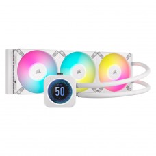 Water Cooler Corsair iCUE H150i ELITE LCD XT WHT, RGB, 360mm, Intel-AMD, White, CW-9060077-WW