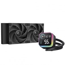 Water Cooler DeepCool LQ240 Ultra, ARGB, 240mm, Com Display LCD, Intel-AMD, Preto, R-LQ240-BKLSMWP-G-U