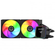 Water Cooler PCYES Duley Black Vulcan, ARGB, 240mm, Intel-AMD, Com Display, Preto, ZT07-ARGB-240B
