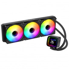Water Cooler Round5 Boreah Black, ARGB, 360mm, Com Display, Intel-AMD, PWM, Preto, R5-WC-BOREAH-360B-2255