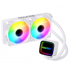 Water Cooler Round5 Eurus White, ARGB, 240mm, Intel-AMD, PWM, Branco, R5-WC-EURUS-240W-2231