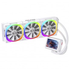 Water Cooler Round5 Notus White, ARGB, 360mm, Com Display LCD, Intel-AMD, PWM, Branco, R5-WC-NOTUS-360W-2229