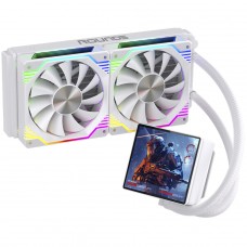 Water Cooler Round5 Zephyro White, ARGB, 240mm, Com Display LCD, Intel-AMD, PWM, Branco, R5-WC-ZEPHYRO-240W-2223