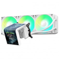Water Cooler Tryx Panorama SE, 360mm, ARGB, Display Curvo AMOLED Customizável, Intel-AMD, Branco, L-P360L-AM3M-G0W
